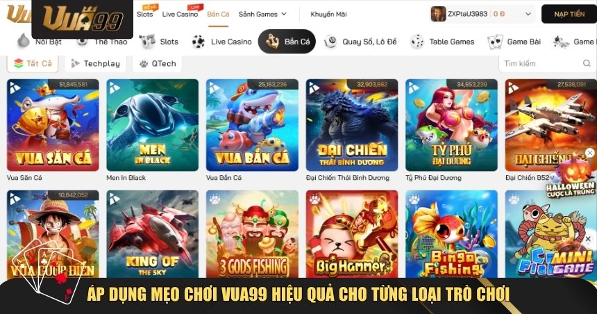 Áp dụng mẹo chơi VUA99 hiệu quả cho từng loại trò chơi