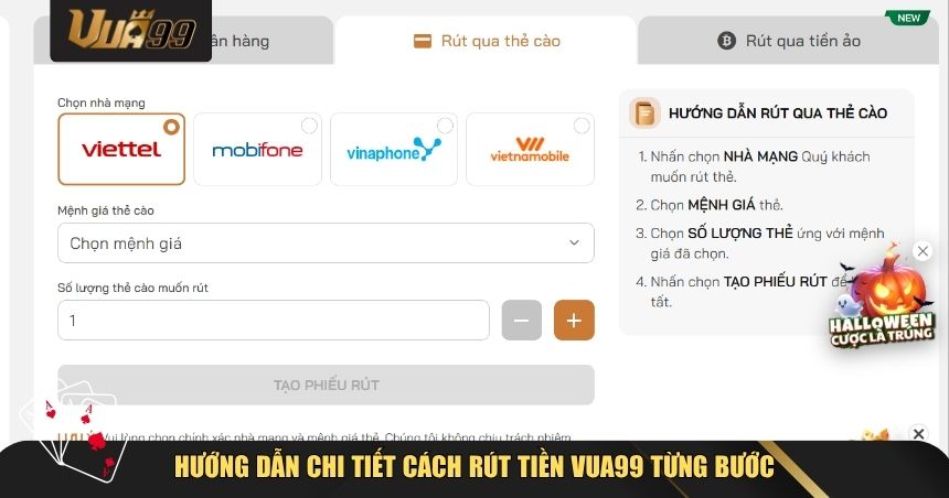 Hướng dẫn chi tiết cách rút tiền VUA99 từng bước