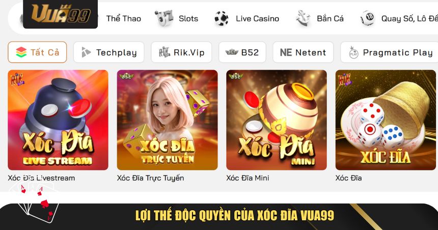 Xóc Đĩa VUA99 – Mẹo Chơi Hay Nhất Với Tỷ Lệ Thắng Cao 3 Lợi thế độc quyền của Xóc Đĩa VUA99