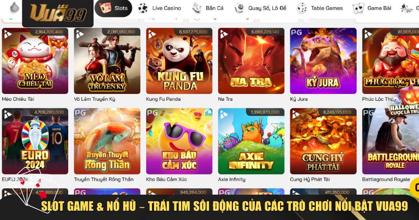 Slot game và nổ hũ tại VUA99 là thiên đường của sự may mắn và cảm xúc